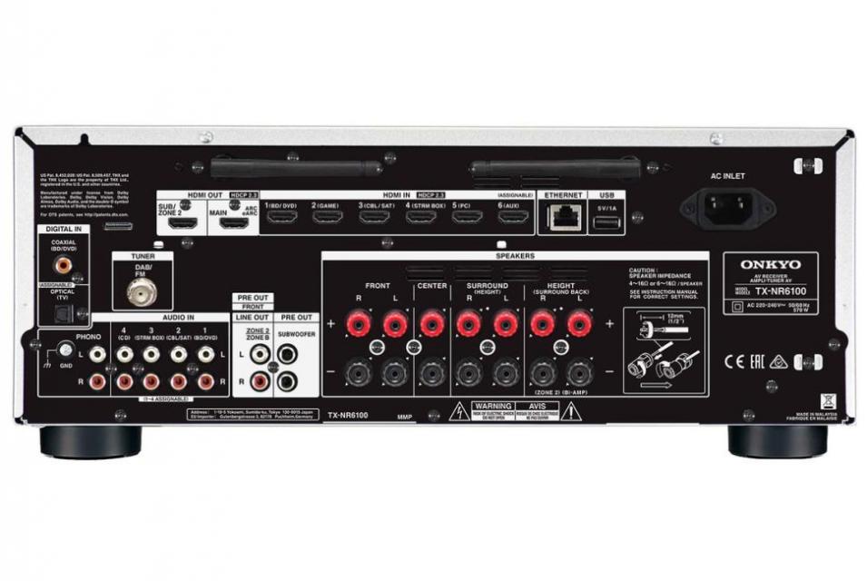 Onkyo - TX-NR6100 Amplificateur audio vidéo 7.2 4K Dolby Atmos