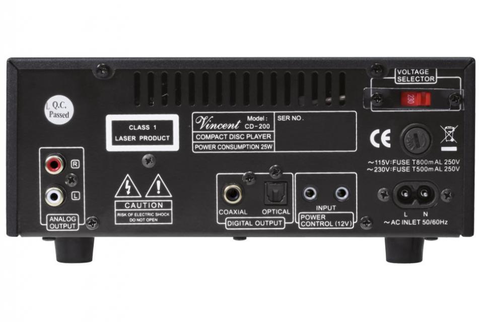 Vincent - CD-200 Lecteur CD hybride à tubes format MI-DI